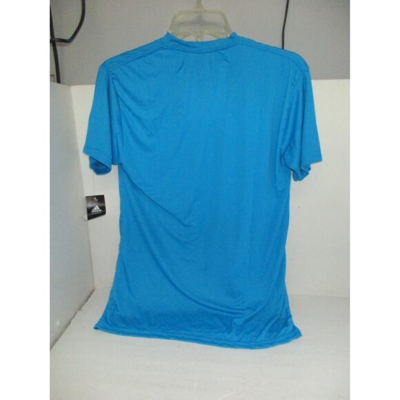 Men's Adidas Short Sleeve T-Shirt Turquoise/Black Size Small New!!! - Picture 2 of 2